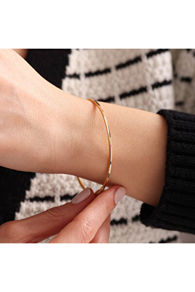Sembol Gold Altın Ajda Bilezik Oluklu 8 Ayar
