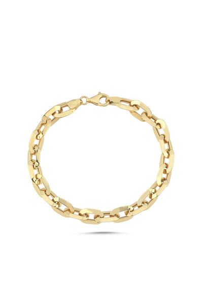 Sembol Gold Uzun Halkalı Modern Altın Bileklik 7 mm-20 cm