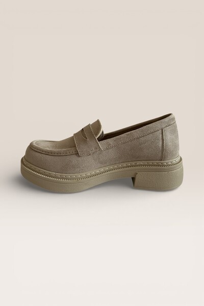 Noliva Kadın Siyah Süet Loafer Günlük Düz Taban Maskülen Ayakkabı