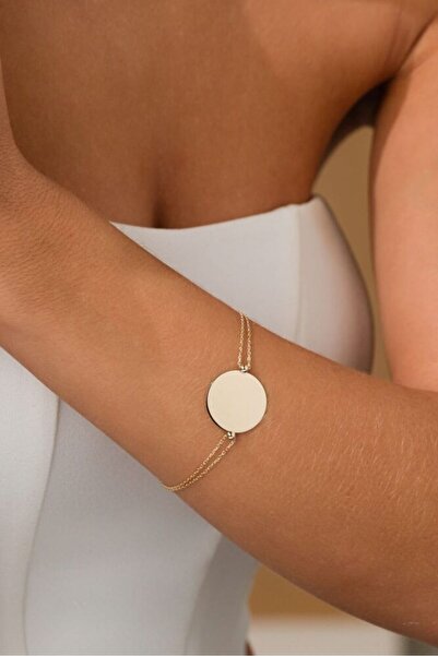 Sembol Gold 14 Ayar Plaka Altın Bileklik ( İsimler Yazılır )