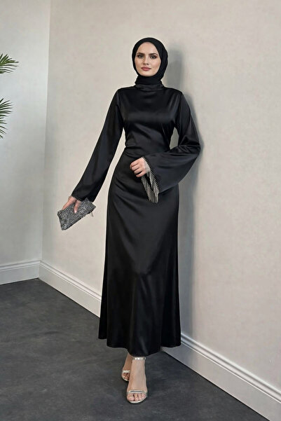 Tesettür Diyarı Γυναικείο Ισπανικό Βραδινό Φόρεμα με Λεπτομέρεια Αλυσίδας στο...