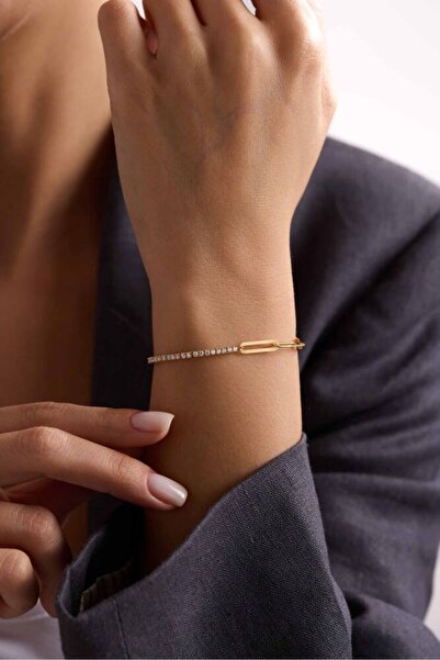 Sembol Gold Su Yolu Ataç Bileklik 17+3 cm