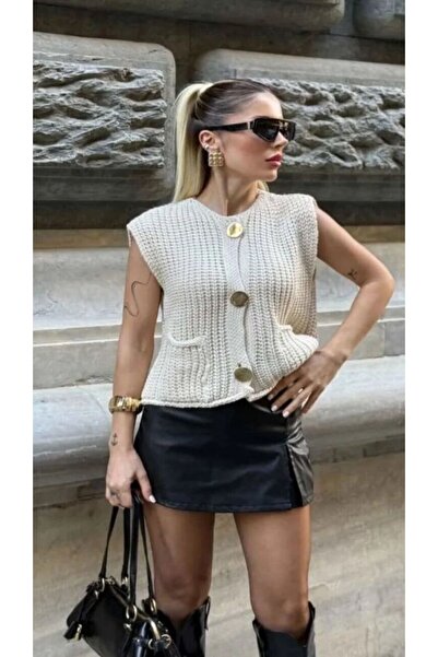 DOQU MILANO Kalın Örgü Triko Yelek