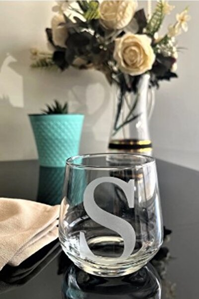 DECOSTYLE S Letter Laser Cut Non-Removable Glass Cup-Candle Holder-Pen Holder...