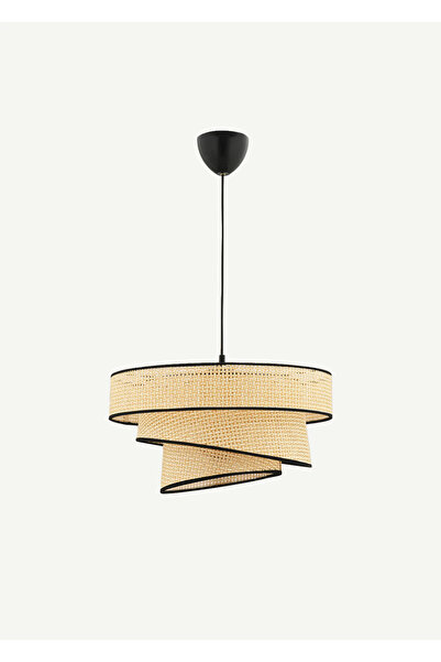 Bella Maison Levi 3 Katlı Rattan Sarkıt Naturel-Siyah (40x70 cm)