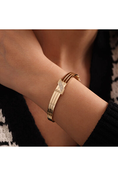 Sembol Gold Modern Tasarım Altın Kelepçe Fizyon