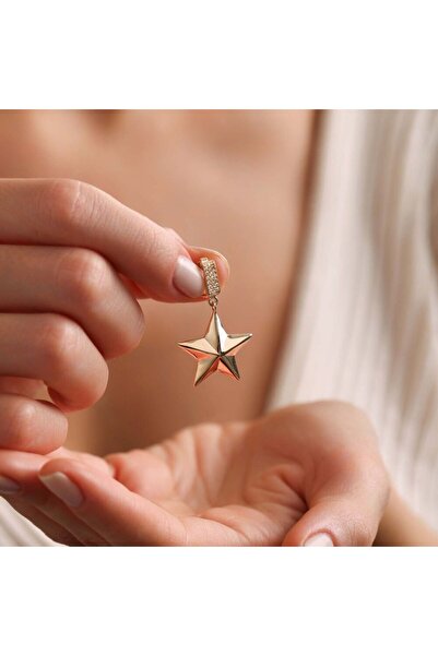 Sembol Gold 14 Ayar Yıldız Charm Uç ( Bilezik-Kolye)