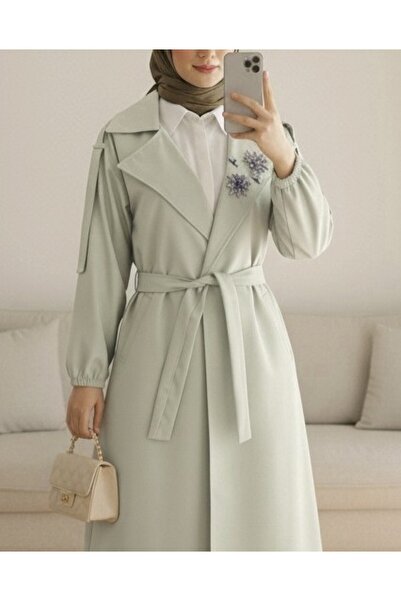 HİJABAYA Παλτό καμπαρντίνας με μανίκια με πέτρα με καρφίτσα