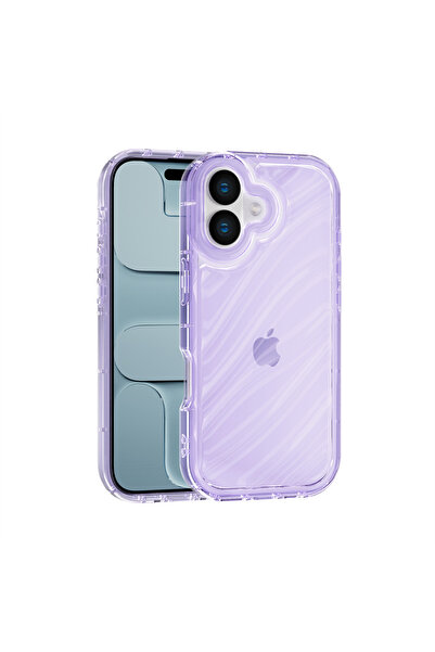 Vissona iPhone 16 Plus Uyumlu Telefon Kılıfı Kamera Çıkıntılı Kabartmalı Parl...