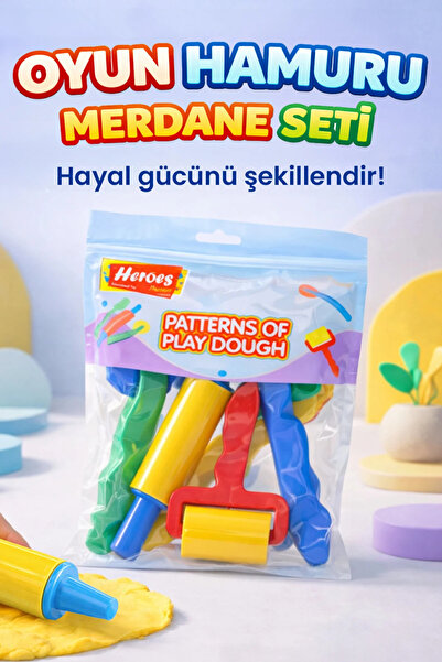 Genel Markalar Oyun Hamuru Şekillendirme Seti 5 Parça - Merdane Bıçak ve Alet...