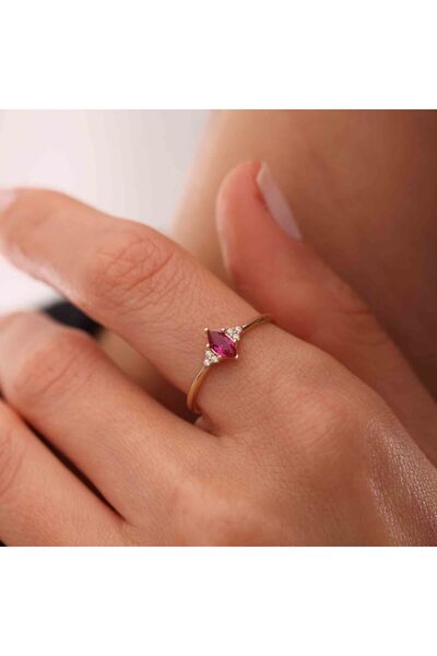Sembol Gold Ruby Markiz Yüzük