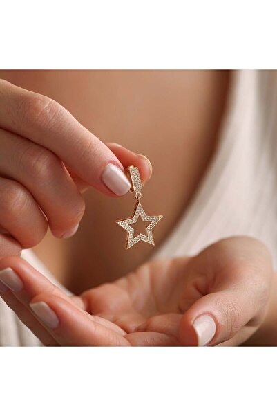 Sembol Gold 14 Ayar Star Charm Uç ( Bilezik-Kolye)