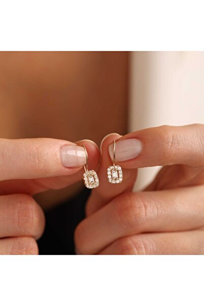 Sembol Gold Sallantılı Altın Çocuk Küpe Baget Form