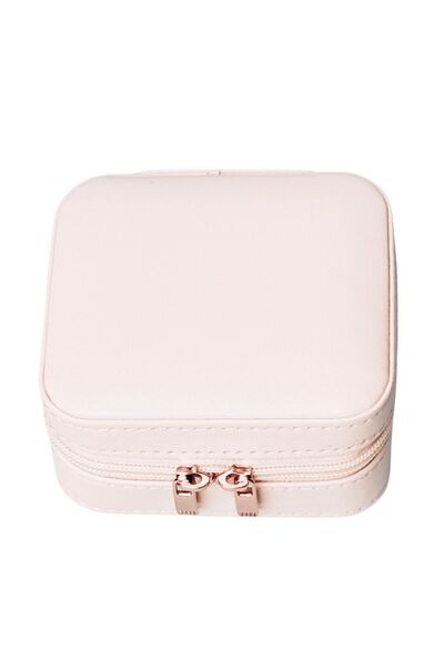 Ecrou Double Compartment Travel Jewelry Box Pink