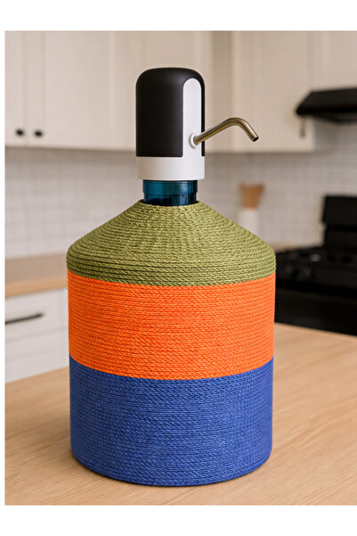 Efuliz Home غطاء زجاجة مياه من الخيزران من الجوت، غطاء موزع مياه أنيق وطبيعي.