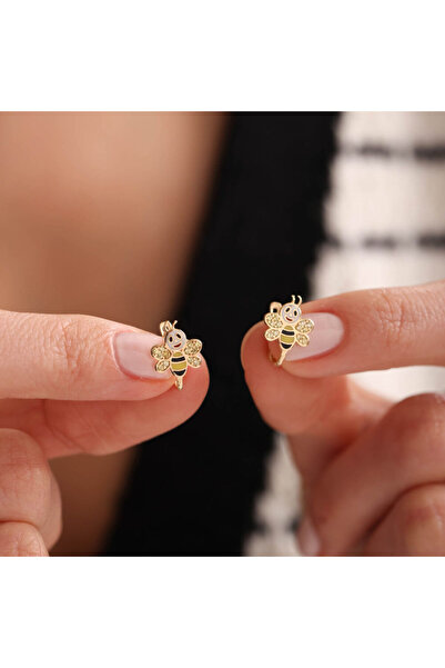 Sembol Gold Altın Çocuk Küpesi Arı Form