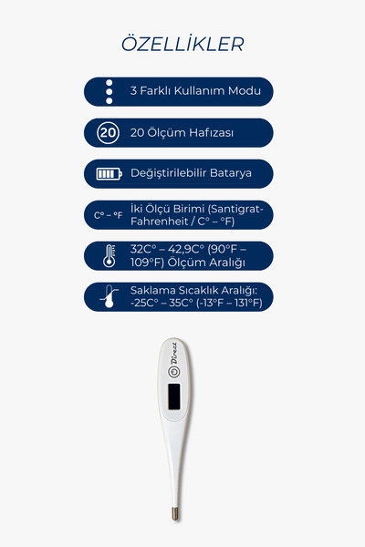 Direct NEXUS Dijital Ateş Ölçer Hızlı Ve Doğru Vücut Sıcaklığı Ölçümü