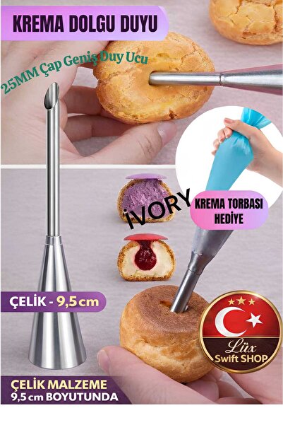 Swift Shop Paslanmaz Çelik Dolgu Duyu–Puf Başlığı, Krema Torbası Şanti Dolum ...