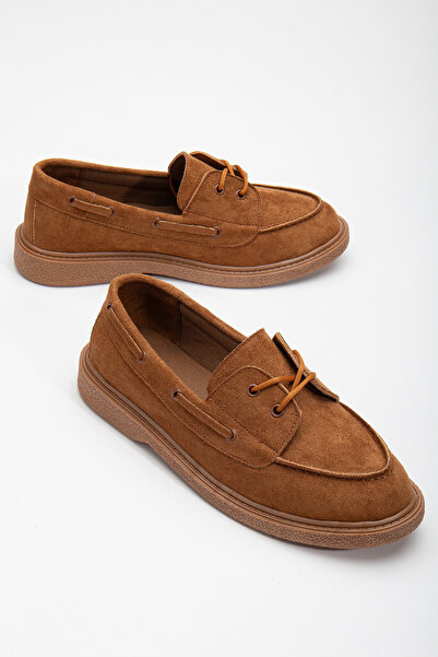 Tonny Black حذاء نسائي من جلد الغزال البني المريح ذو قاعدة حرارية ورباط علوي