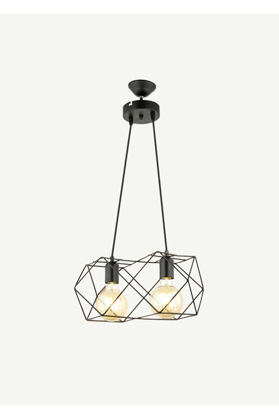 Bella Maison Celine 2'li Sıralı Sarkıt Avize Siyah (50x75 cm)