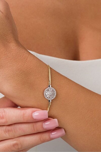 Sembol Gold Balık Sırtı Altın Trapez Baget Bileklik