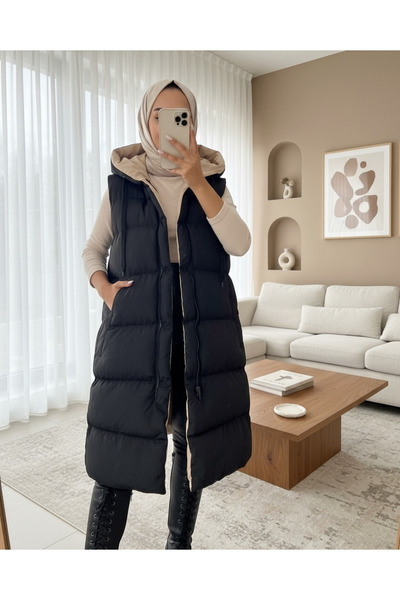 HİJABAYA Φούτερ με κουκούλα Διπλής όψης Φουσκωτό Γιλέκο