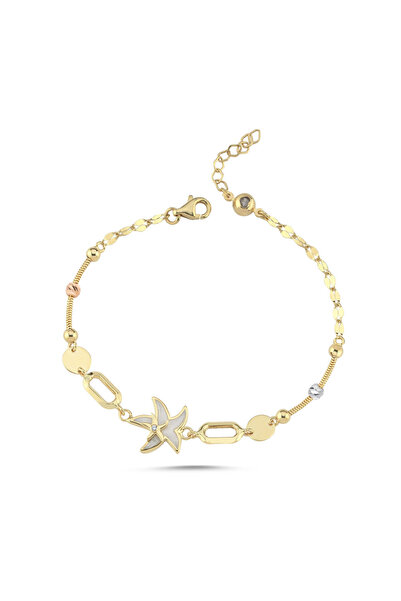 Sembol Gold Deniz Yıldızı Minimal Altın Bileklik 17-20 cm