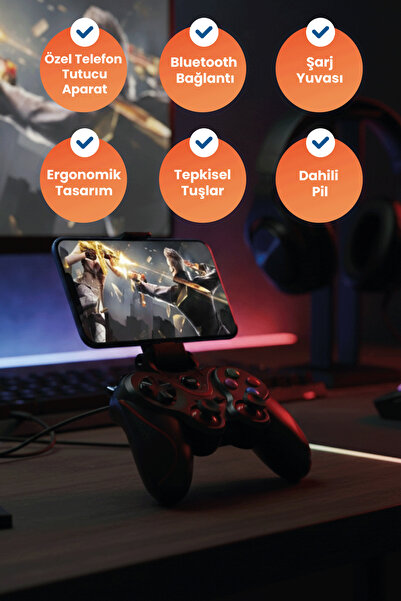 Xo GP5 Aparatlı 350 mAh Bataryalı BT Wireless Gamepad Oyun Kolu Gamepad