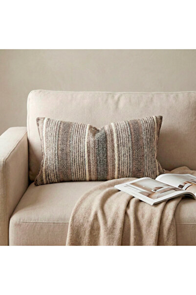 Penelope غطاء وسادة أفين 35×70 سم بيج-رمادي