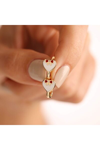 Sembol Gold Altın Çocuk Küpesi Kalbim Mineli