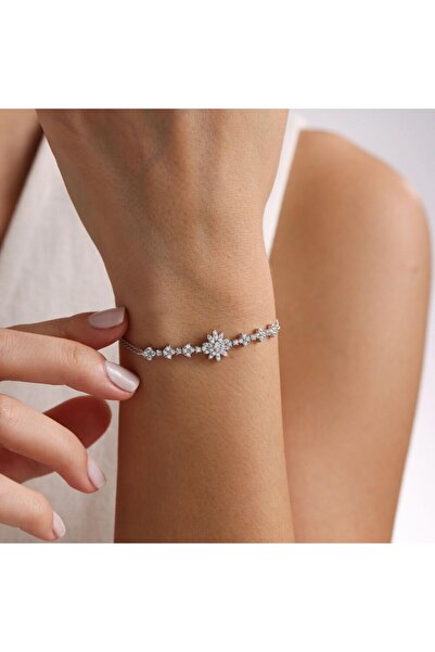 Sembol Gold Beyaz Altın Su Yolu Prenses Zincir Bileklik