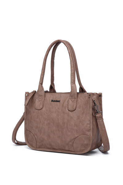 Solo Bag Light Mink Washed Leather Multi-Compartment Stylish Soft Leather Sho...