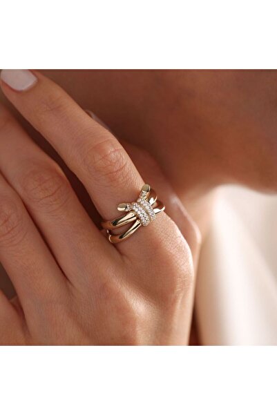 Sembol Gold Altın Yüzük Özel Tasarım Aşk Düğümü