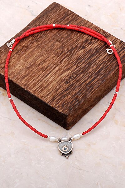 Sümer Telkari Doğal Taşlı Mozaik İşlemeli Gümüş Kolye 6824