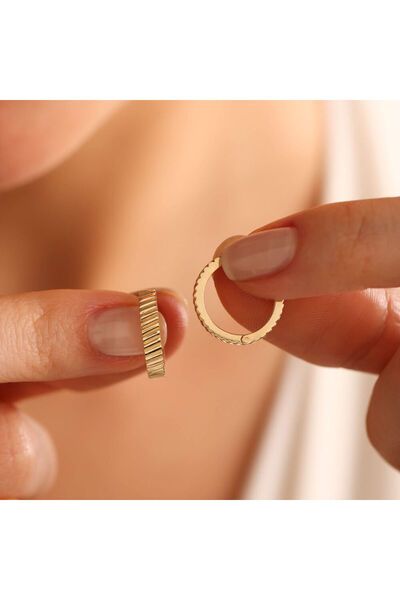 Sembol Gold Altın Halka Küpe 1.5 cm