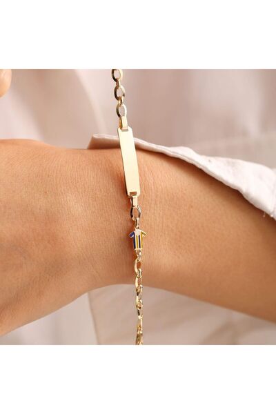 Sembol Gold Altın Çocuk Bileklik Takım Form Sarı Lacivert