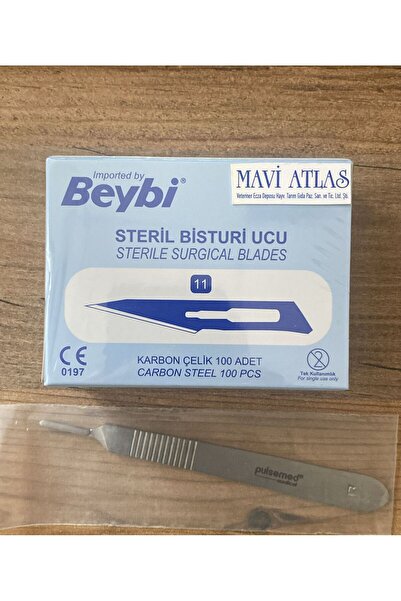 Beybi BİSTÜRİ UCU NO:11(100 ADET)+NEŞTER SAPI NO:3(İKİLİ TAKIM)PASLANMAZ KARB...