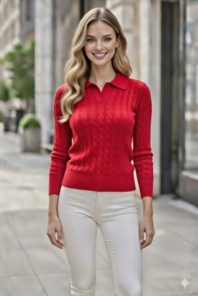 youknitwear you Riviera 100% Cotton Polo Neck Women's Sweater