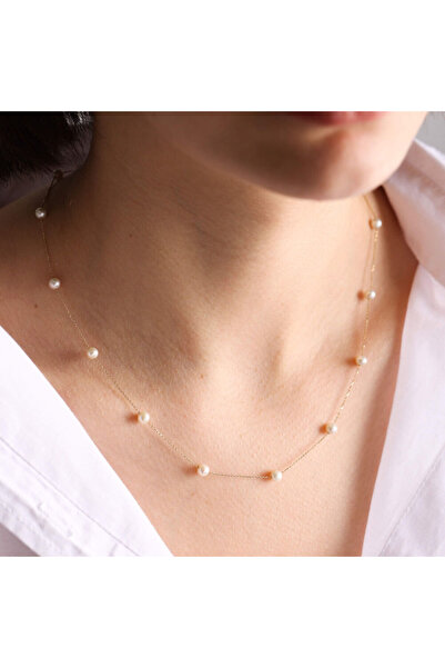 Sembol Gold 14 Ayar Altın İnci Kolye