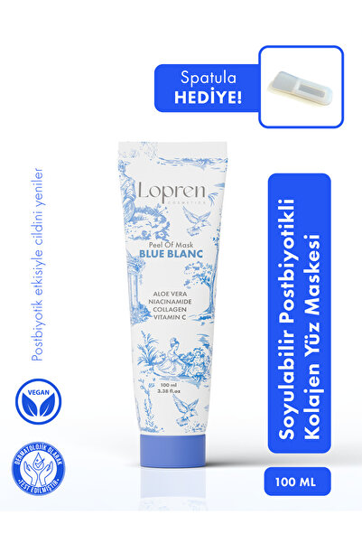 Lopren Blue Blanc Soyulabilir Postbiyotik Kolajen Jel Yüz Maskesi 100 ML