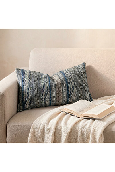 Penelope غطاء وسادة أفين 35x70 سم أزرق داكن - رمادي