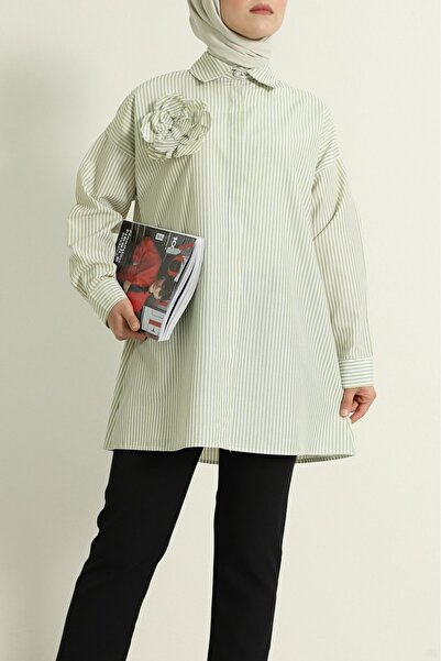 HİJABAYA Košulja sa bisernim dugmićima i Prugasto broševa