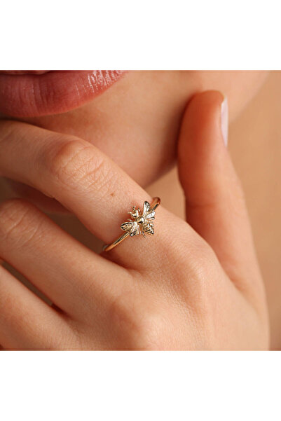 Sembol Gold 14 Ayar Altın Arı Yüzük Bee