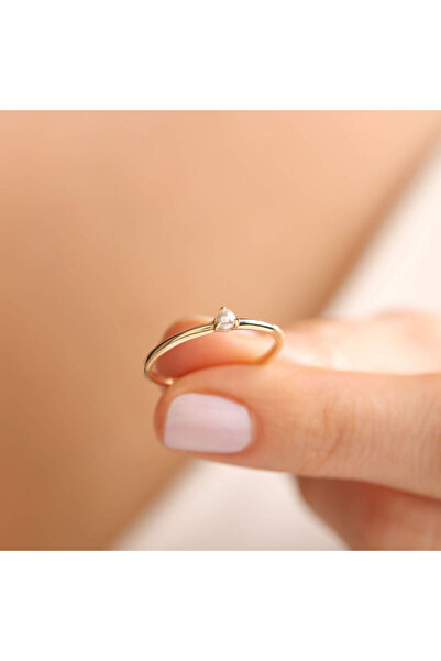 Sembol Gold 14 Ayar Altın İnci Yüzük Mini