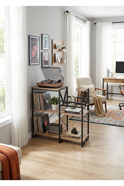 Genel Markalar UYAN EV ÜRÜNLERİ Plaklık Stand Dekoratif Metal Gövdeli Ahşap R...