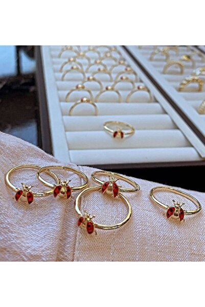 Sembol Gold Uğur Böcek Formlu Altın Yüzük 14 Ayar 585