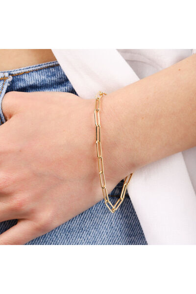Sembol Gold 14 Ayar Altın Ataç Bileklik 4 mm