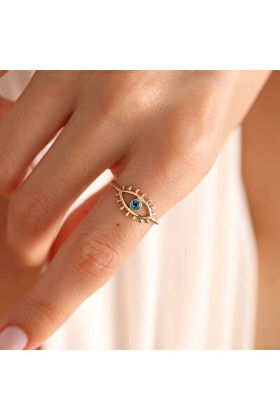 Sembol Gold 14 Ayar Altın Göz Yüzük Eyelash