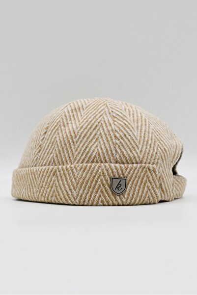 Külah Дамска къса вълнена шапка в цвят екрю