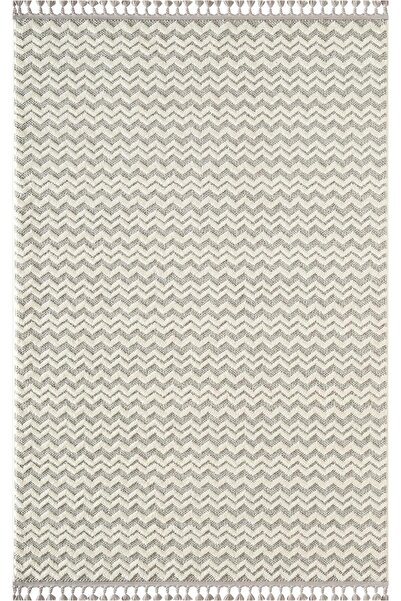 Karmen Halı Wool WL011A Gri Beyaz Modern Desen Kabartmalı Doku Pamuk Tabanlı ...